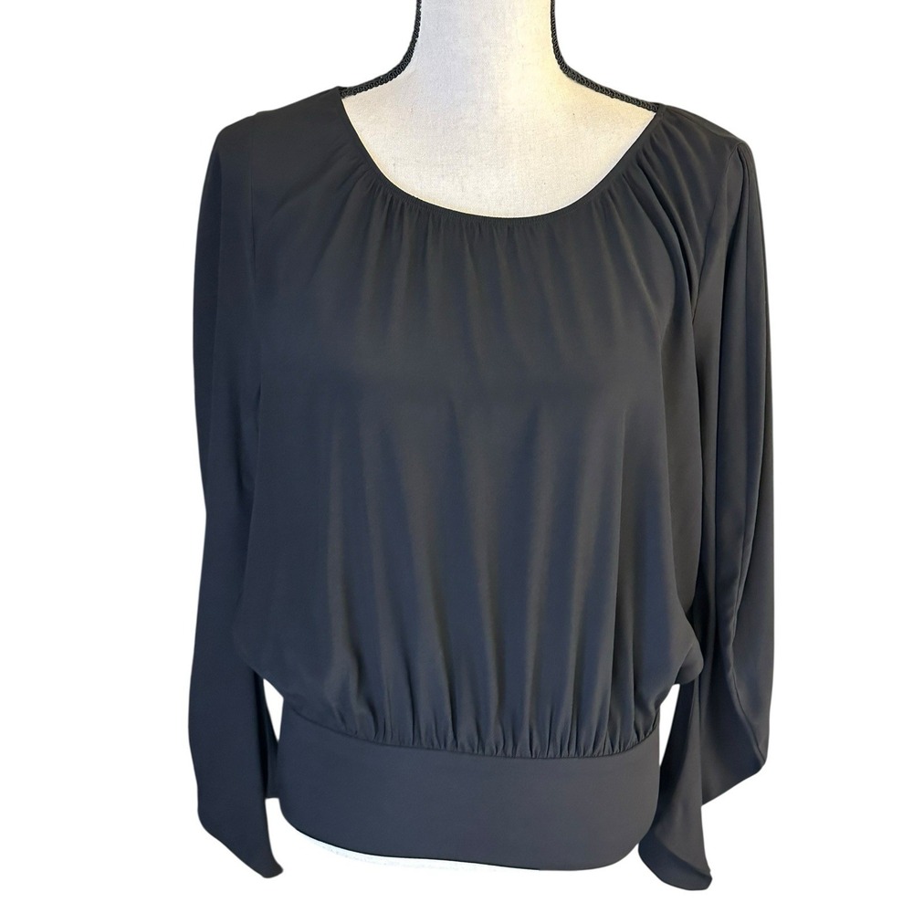 Zero + Maria Cornejo Long Sleeve Bubble Scoop Neck Black Size 8 Top‎ Blouse
